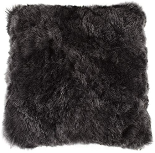 generisch Lammfell Kissen Anthazit Grau aus echtem Island Lammfell ca. 45 x 45 cm Schaffell Kissen beide Seiten Lammfell von KUHFELLE online
