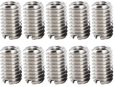 10 Pezzi Inserti Filettati Dado Riduzione interno M4*0.7 esterno M6*1 lungo 10mm Acciaio Inossadabile Hardware Fastener Conversione Filo Strumento Kit per Inserto Riparazione Dado