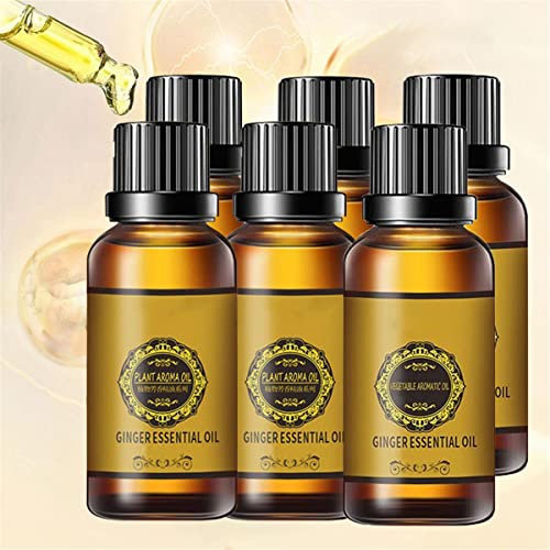 Bauchdrainage Ingweröl Gewichtsverlust, Natürliche Drainage Ingweröl Ätherisches Relax Massage Liquid für Schwellungen, Srttan Ingwer Ätherisches Öl - Lymphdrainage Massage (6 STÜCKE)