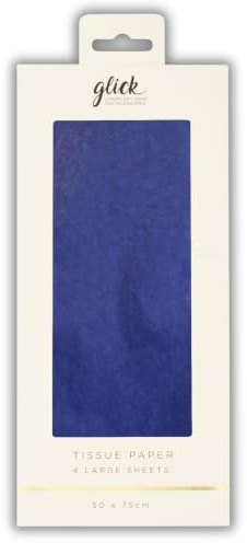 Glick Seidenpapier in Königsblau, 4 Bögen (750 x 500 mm), Seidenpapier für Geschenkverpackungen, Geburtstag, Kunst und Handwerk, sattes Blau für kreative Verpackungen und Bastelarbeiten.