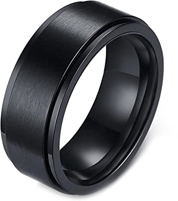 Epinki 8mm Anxiety Ring, Spinner Ringe Anti Stress Edelstahl Fidget Ring Stressabbau Hochzeit Versprechen Band, Verlobungsring Eheringe Freundschaftsringe, Gr.54-70