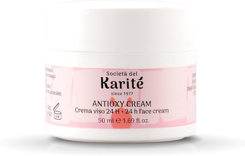 Karité Bioelite Antiox Cream 50 ml – Crema Viso Antietà 24 Ore con Acido Ialuronico e Peptidi – Idratazione Massiva e Nutriente, Antiossidante con Frutti di Bosco, Made in Italy