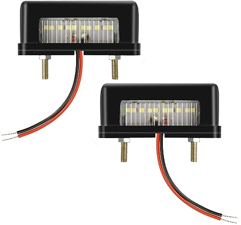 LURICO Luci Targa LED, 2 Pz Luci Targa Rimorchio, LED Luce Della Targa, 12V Luce Targa Moto Impermeabile, per Caravan Furgone Camion Autocarro Trattore
