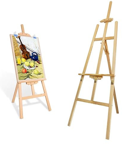 Staffelei Stand Holz Display Staffelei, 175cm einstellbare Höhe Boden Staffelei Stand, leichte tragbare Künstler Staffelei Stativ für Gemälde, Hochzeit, Willkommensschild, Plakate