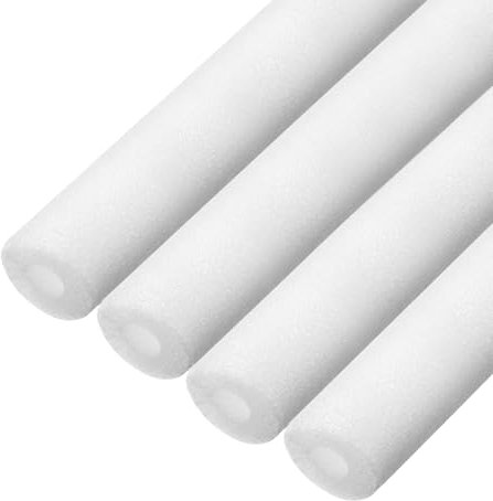 sourcing map 4pcs Pipe Insulation Foam Tube Pipe Lagging 10mm(3/8 Inch) ID 30mm OD 3ft Freeze Protection for Copper Pipe, White