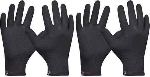 Gebol Baumwollhandschuh | 1 Paar | Größe L/XL | nachhaltiger Mehrweghandschuh aus Bio-Baumwolle | antibakteriell, antiviral | Touchscreen geeignet | für Damen und Herren | schwarz (Packung mit 2)