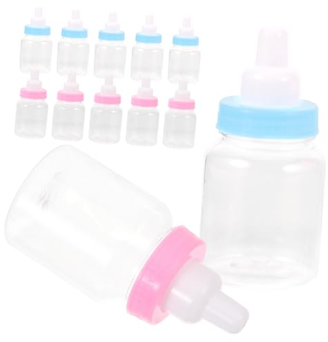 TOYANDONA Babyparty Flasche aus Kunststoff, 12 Stück, Flaschenförmig | Bonbonverpackung für Partygeschenke, Kreatives Cartoon Design, Geeignet für Babyshower und Feier
