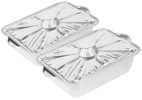 VINTORKY 2stücke Aluminiumfolien-grillpfannen Multifunktionale Grill Und Campingpfannen Hitzebeständig Für Bbq Picknicks Und Outdoor-aktivitäten Rechteckige Form