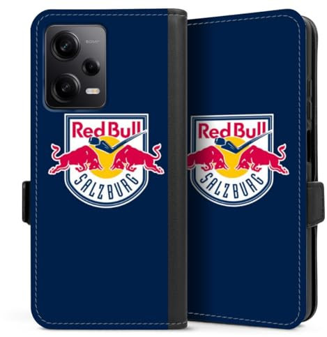 DeinDesign Klapphülle kompatibel mit Xiaomi Redmi Note 12 Pro 5G Handyhülle aus Kunst Leder schwarz Flip Case EC Red Bull Salzburg Offizielles Lizenzprodukt Eishockey