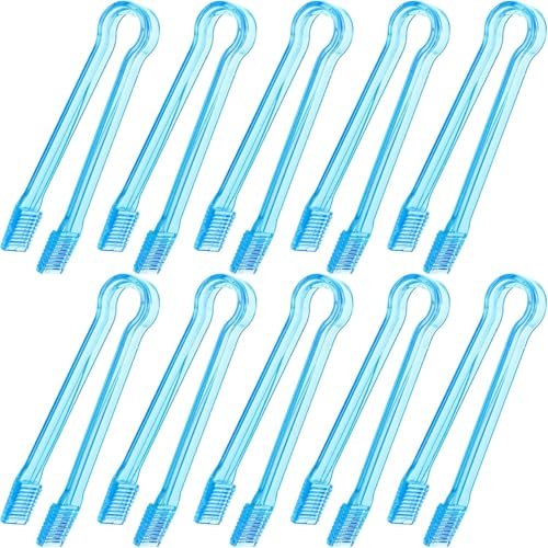 Lot de 8 mini pinces de service en plastique transparent pour nourriture, glace, salade, buffet, barbecue, biscuits, 16 cm (bleu)