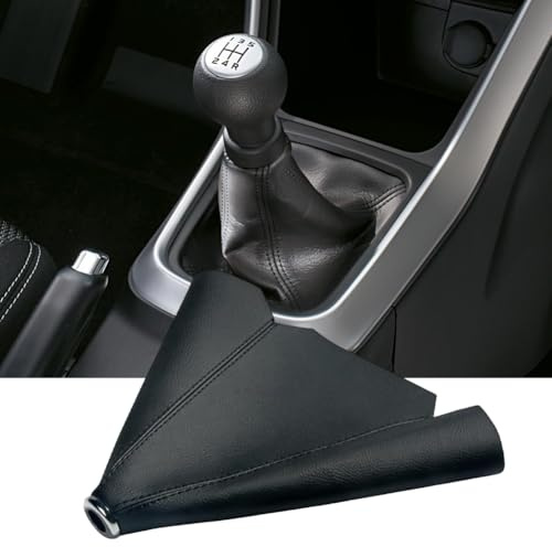 Soufflet de Levier de Vitesse, Housse Anti-Poussière pour Pommeau de Levier de Vitesse, Cache Anti-Poussière en Cuir PU Antistatique et Antidérapante Interieur Accessoire pour Voitures Camions (Noir)