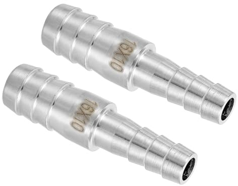 QUARKZMAN 2Pcs Reductor De Manguera De 5/8 A 3/8, Accesorio De Tubería De Acero Inoxidable 304, Adaptador Sanitario para Sistemas De Vacío, Conexiones De Tuberías Industriales, Plateado