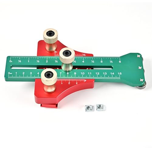 Puupaa Sega da tavolo regolabile, sottile, guida di precisione, con cuscinetto a rulli di sicurezza, per la lavorazione del legno, seghe a nastro, router, 38 x 34 cm, scanalatura a T (verde)