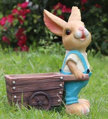Wliwwo Rabbit Ornaments Outdoor Statues Figurines Indoor Outdoor Resin Figurines Decorations for Patios, Gardens, and Yard Decor Birthday Gifts(Blue)