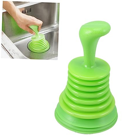 Housoutil Candy Color Kitchen Sink Plunger and Drain Cleaner, Sturdy Suction Cup Home Plunger for Bathroom and Kitchen Sink Drain Unblocking, Random Color