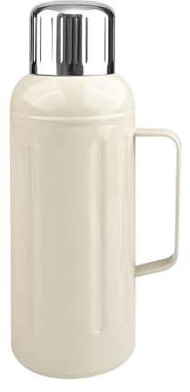 Amdoticknpf Termisk vattenflaska med 800 ml, termosflaska i stål, termos, termisk behållare med glas, dubbelvägg, BPA-fri, för varma och kalla drycker (vit)