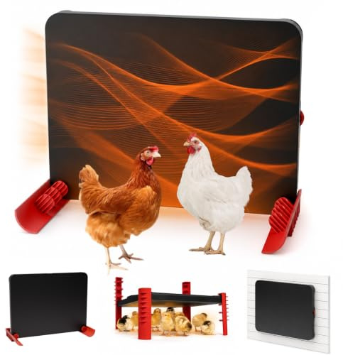 heninhill Plaque Chauffante Poussin avec Contrôle de la Température, Chauffage pour Poulailler 40x30cm 150W, Lampe Chauffante pour Poussins Canards
