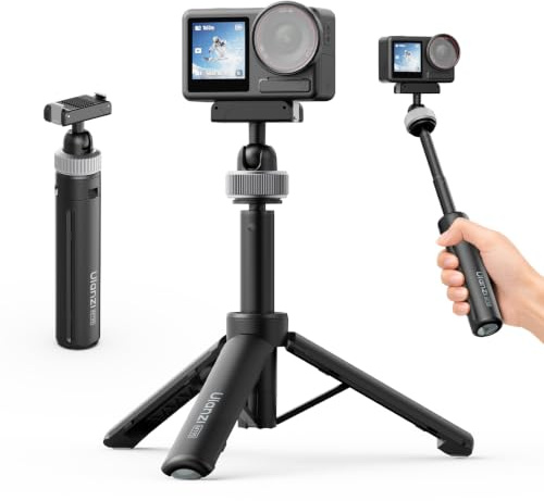 ULANZI MT95 Mini stativ för DJI Action 5 Pro/4/3/Osmo 360 – Magnetisk snabbväxling, dubbel 360°-kulhuvud, 3-i-1 selfiepinne stativ