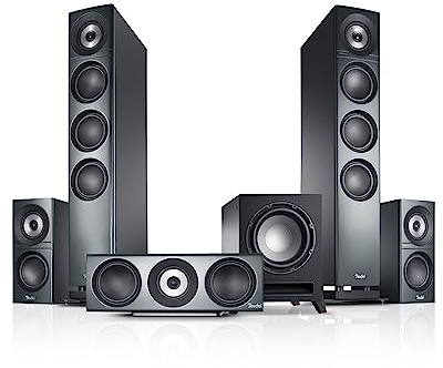 Teufel Definion 3 Surround 5.1-Set High-End Heimkino Lautsprecher | mit Mächtiger Subwoofer, Präziser Wiedergabe, Surround Sound, Musik, Filmton, Kinoatmosphäre - schwarz
