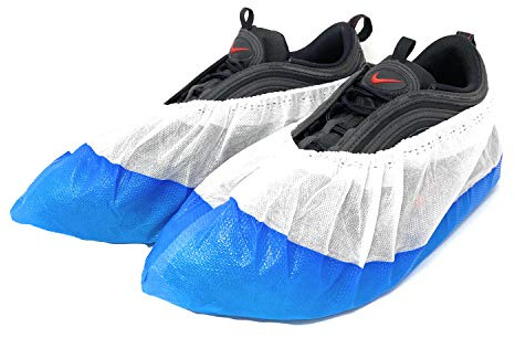 AQASKIN- Copriscarpe [50 pz] Monouso impermeabili extra resistenti – Suola goffrata – CPE + TNT