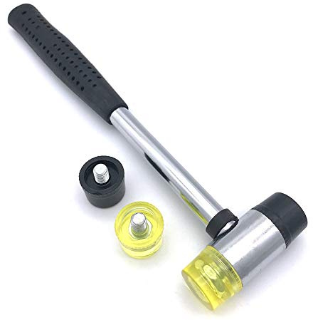 MIKMAYTOO Small Plastic and Rubber Hammer with 2 Head Tip for Jewelers Kid or women Double-Faced Rubber Soft Head Hammer for Jewelry Leather Wood Usage or Light Tapping Work Lightweight (1, Small)