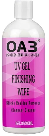 OA3 Nail Prep and Wipe for Gel Nails | Gel Nail Cleanser | Sticky Residue Remover | Brush Cleaner | Gel Wipe Off Solution | Rubbing Alcohol for Nails | Professional Manicure Finish 500ml
