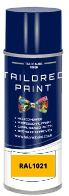 RAL 1021 Rape Yellow Gloss Aerosol Paint Can 2K Direct Gloss Paint For Wood, Metal, Plastic, PVC, UPVC, Fascia Boards - Indoor & Outdoor