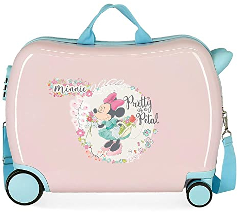 Disney Minnie Florals Kinderkoffer, Rosa, 50 x 38 x 20 cm, starr, ABS-Kombinationsverschluss, 34 l, 1,8 kg, 4 Räder, Handgepäck