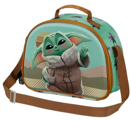 Star Wars The Mandalorian Say Hi-Porta Merenda 3D, Verde, 25.5 x 20 cm