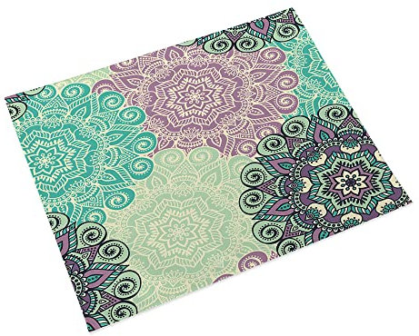 Manteles Individuales Fruta Verde Púrpura Salvamanteles Individuales Algodón Lino Lavable Individuales Mesa Resistente al Calor Bajoplatos Tapetes para Mesa Bajoplatos 30x45cm 2 Pcs