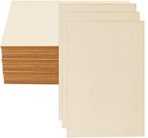 ZEONHAK Confezione da 20 fogli di legno compensato vuoti, 30 x 20 cm, rettangolari da 1,5 mm, non finiti per lavori artigianali