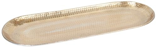 Orientalische Deko Serviertablett Ilnur aus Aluminium in Gold 45 cm