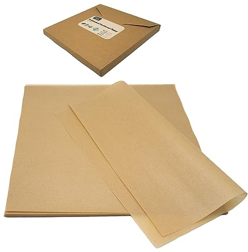 Backpapier 30,5 x 30,5cm,100pcs Pergamentpapier Natürlich,Quadratische Kraft-Deli-Wrap-Blätter,Ideal für Tabletts & Heißluftfritteusen & Backofen & Mikrowelle & Sandwiches & Frittierte Snacks