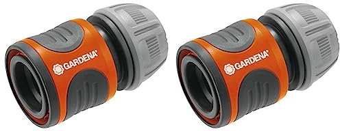 Gardena Hose Connector 13 mm (1/2 inch) and 15 mm (5/8 inch): Connectors for The Hose Start, Grip Wells, Easy Installation, Packed (18215-20) (Pack of 2)