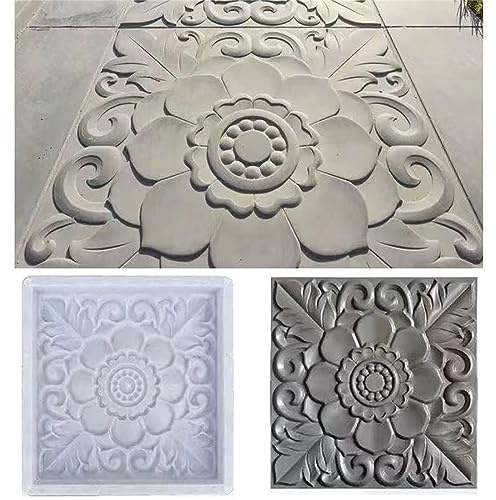 2 pcs Concrete molds for Walkways DIY Plastic Square Concrete Stamps Flagstone Casting Concrete Paver Molds Garden Paths Stone Patio Pavers for Garden (15.7 * 15.7 * 1.4 inches, C, 2)