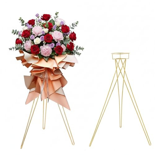 LoveCat Blumentopfhalter aus Metall, 104,9 cm hoch, goldfarben, 2 Stück, Blumenständer für Hochzeit, Jahrestag, Veranstaltungen, Eröffnungsfeier, Party, Empfang, Gang, Tafelaufsätze