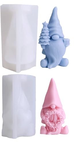 Imtrub Wichtel Silikonform,Silikonform Kerze Weihnachtsmann, Silikonform Weihnachten, Silikonformen für Beton,Formen Seifenform,Weihnachtsschmuck Dekoration