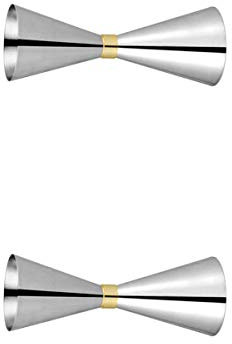 Jigger profesional doble de acero inoxidable para cóctel de 30 y 45 ml, 45 y 60 ml, color plateado, juego de herramientas de medición de precisión para bar en casa, taza de chupito de 2 onzas y 1 onza