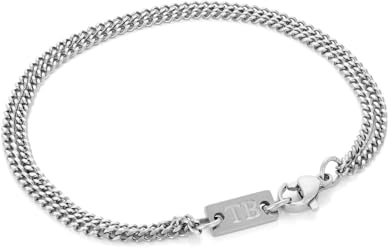 twobrothers Pulsera Dupla Hombre Cadena Eslabones en Acero Inoxidable 316L 0,4CM de Ancho | Pulsera Plateada (19)