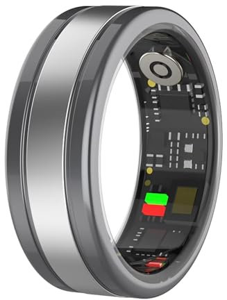 Smartringe für Herren Damen Smart Ring Android Schlaftracker Gestensteuerung Pulsmesser Fitness Ring Tracker Smartring Fitnessring Schrittzähler Herzfrequenz Sport IOS Fitnesstracker Rosegold Schwarz