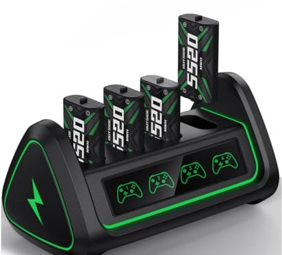 Battery for Xbox Controller with 4 x 5520 mWh Battery Pack for Xbox One/Xbox Series X/S, Controller Charging Station Rechargeable Battery Pack for Xbox One with USB Port for Charging