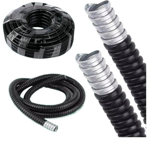 FENGXCUI Tubo corrugato in Acciaio Inossidabile 304 da 1 M 8-38 mm Tubo corrugato in Acciaio Rivestito in plastica Guaina Protettiva for Tubo Flessibile filettato(38mm)