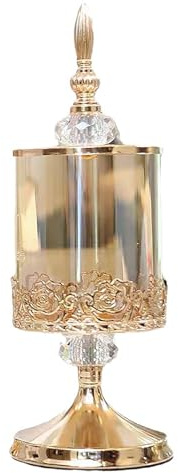 Natudeco Pot à bonbons en cristal de style européen, pot de rangement en verre cristal, boîtes à biscuits avec couvercles, sucrier pour table basse, comptoir de cuisine