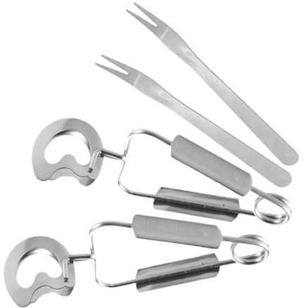 Cabilock 2sets Stainless Steel Snail Forks Escargot Tongs Serving Utensils Kitchen Tools for Home Restaurant Dining
