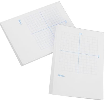 Artibetter Xy Achsen Übungsheft 2 Hefte 100 Blatt Weißes Papier | Koordinatenblätter für Mathematik, Leicht und Tragbar, Geeignet zum Zeichnen von Achsensystemen