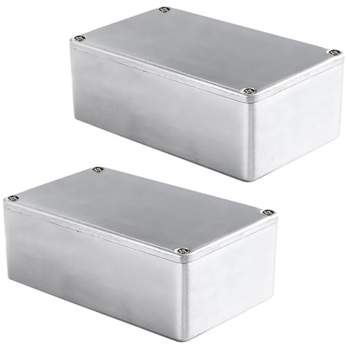 LKRXW 2 Stück 1590BS Gitarren Effektpedal Gehäuse Stompbox Aluminium-Druckguss-Gehäuse Elektronik Projektgehäuse Metall Druckguss Alu Gehäuse Gitarreneffektpedal 112mmx61mmx42mm
