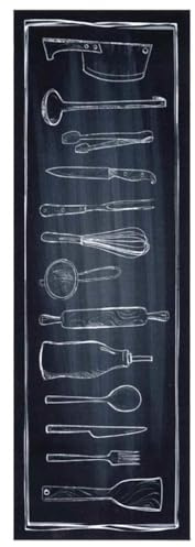 vidaXL Küchen Teppich Schwarz 180 x 60 cm Samt