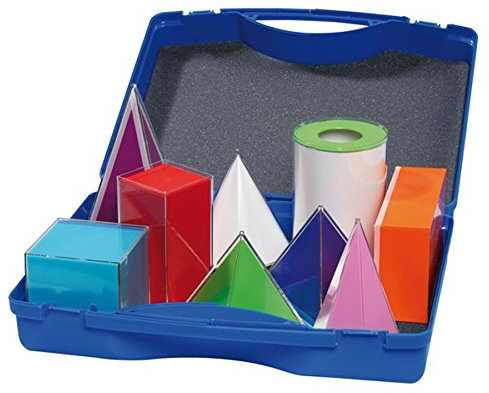 Betzold - Geometrie-Körper-Set im Koffer, 9 Stück - Geometrische Formen Mathe