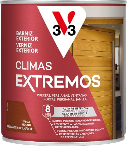 V33 Barniz Exterior Climas Extremos Brillante Sapeli 0,75L
