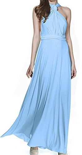 IMEKIS Vestido de Noche Elegante para Mujer Multidireccional Convertible Vestido Vendaje sin Mangas Cuello en V Hombros Descubiertos Dama de Honor Boda Cóctel Fiesta Formal Vestido Largo Maxi Baile de